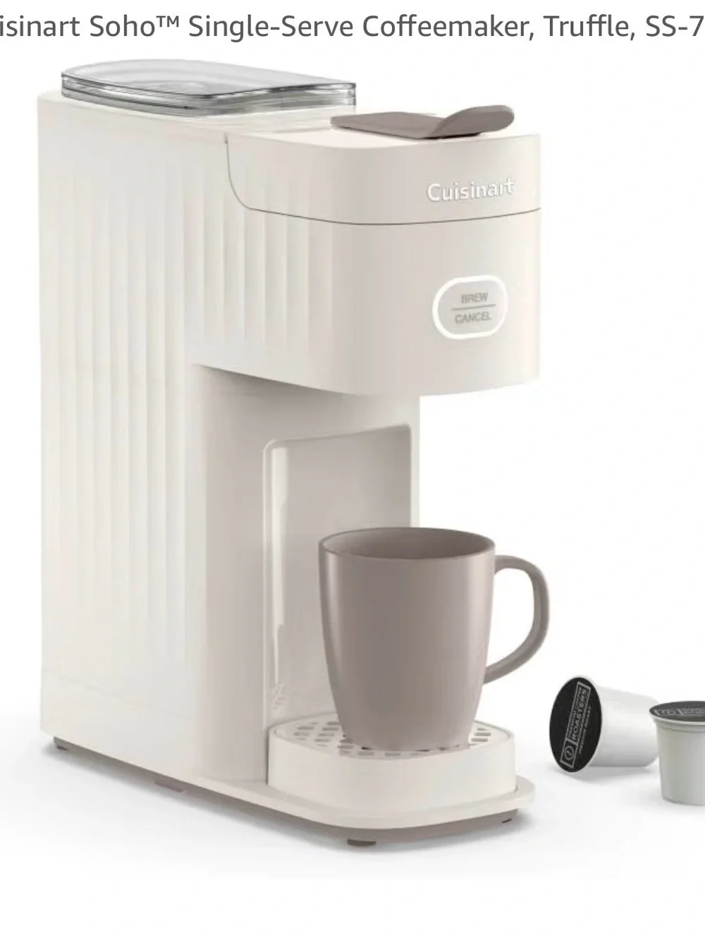 Cuisinart Single-Serve Coffeemaker in Cream with Taupe Mug